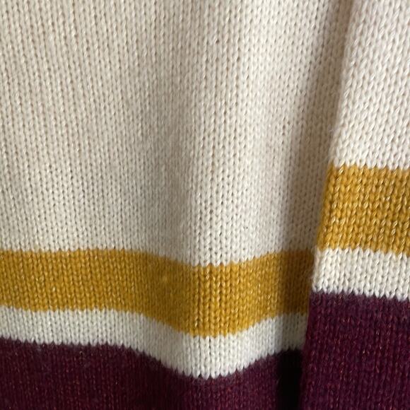 Sezane Burgundy and Cream Striped Sweater - Picture 6 of 16